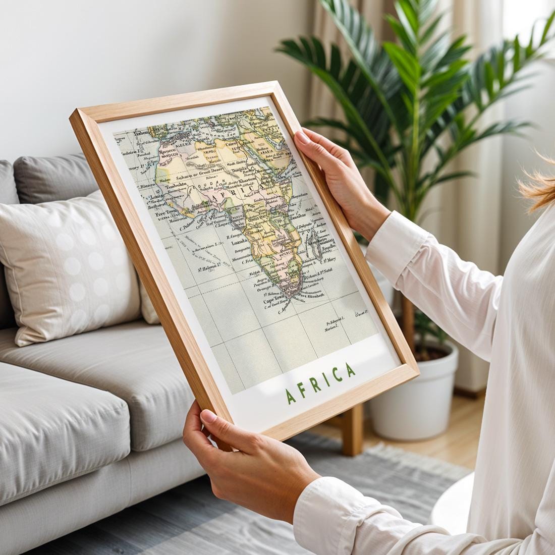 1892 Africa Map Poster, Vintage Continent Wall Art (Digital Download)