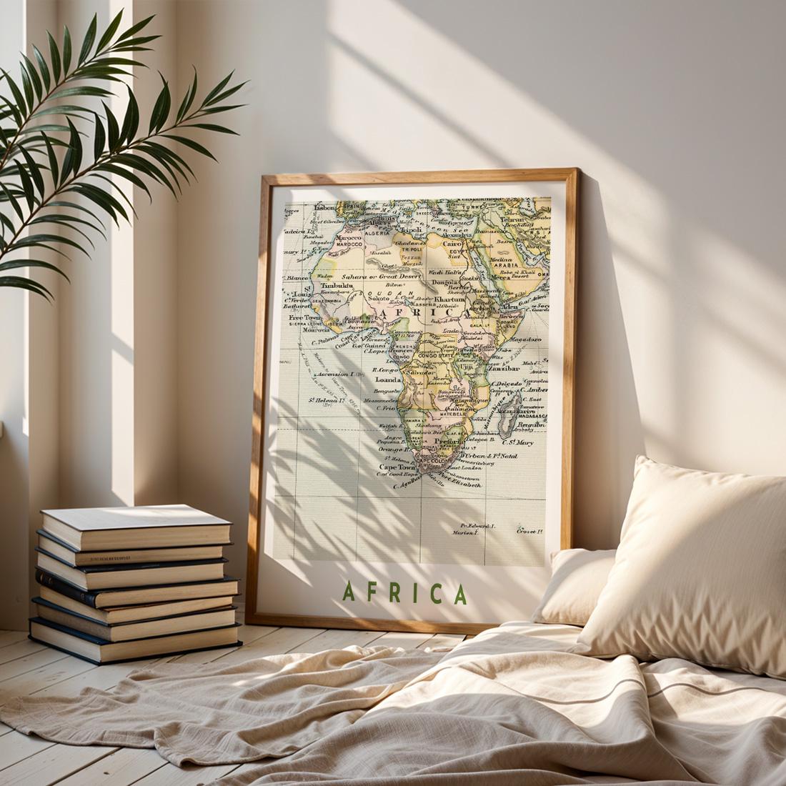 1892 Africa Map Poster, Vintage Continent Wall Art (Digital Download)