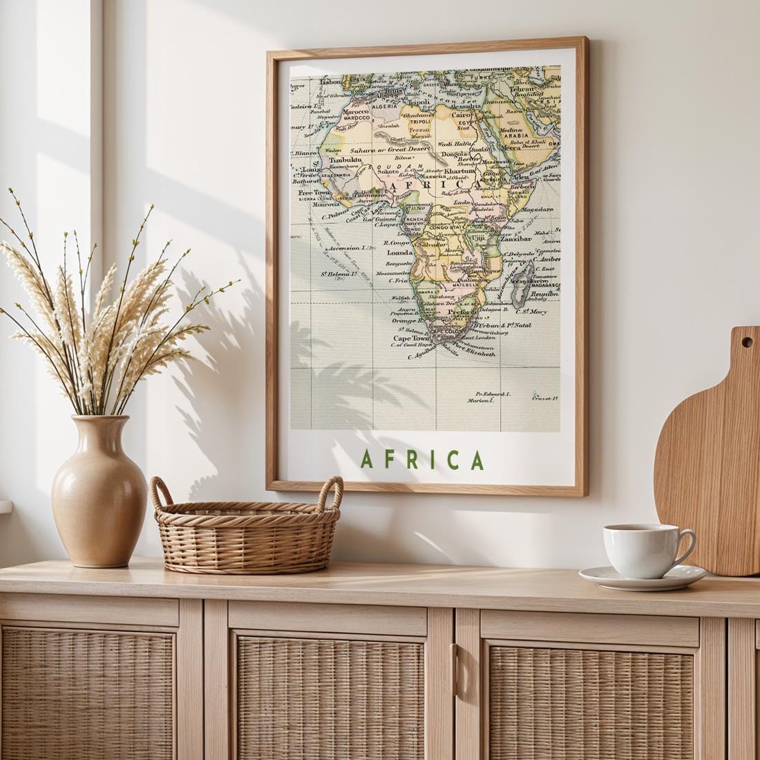 1892 Africa Map Poster, Vintage Continent Wall Art (Digital Download)
