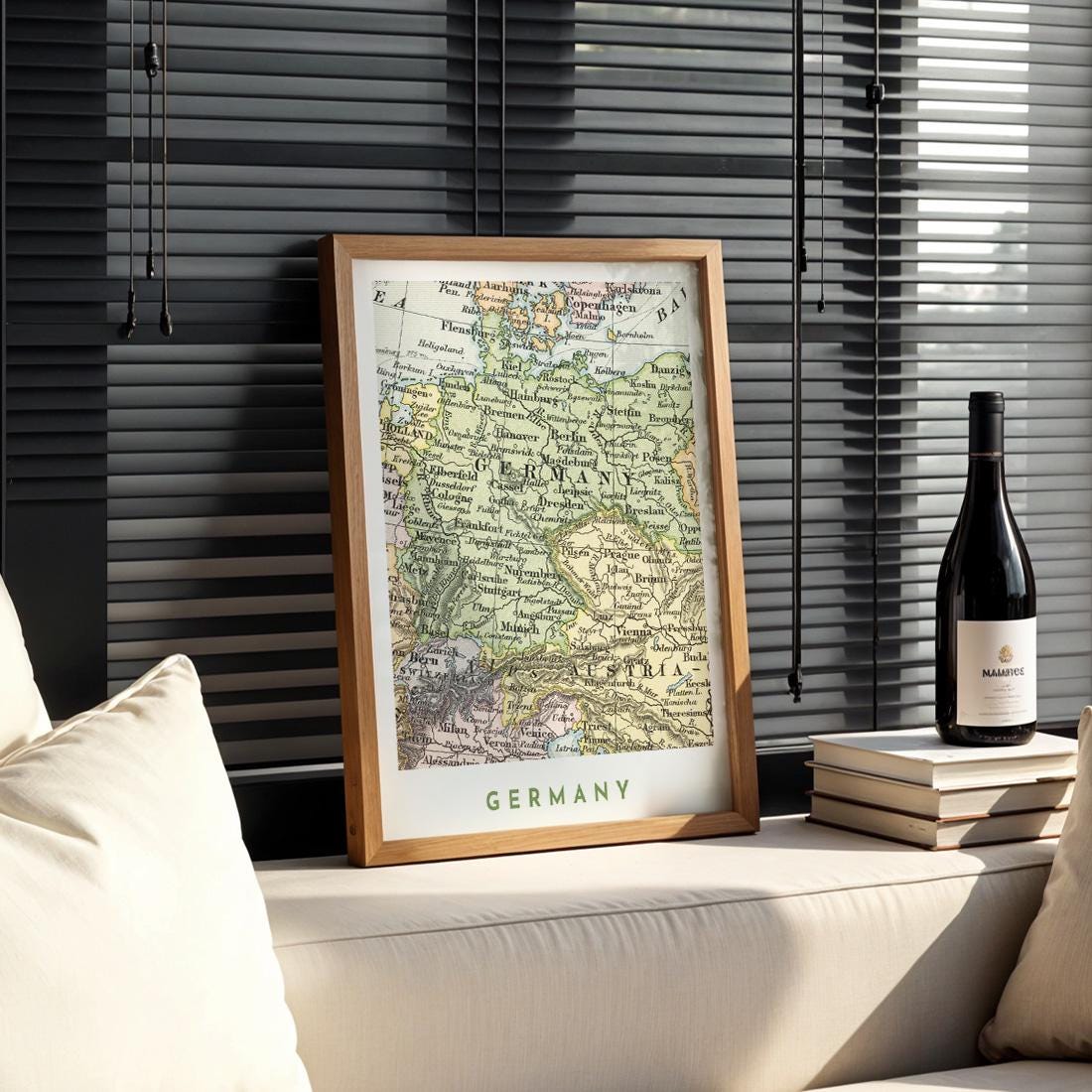 1892 Germany Map Poster, Vintage European Wall Art (Digital Download)