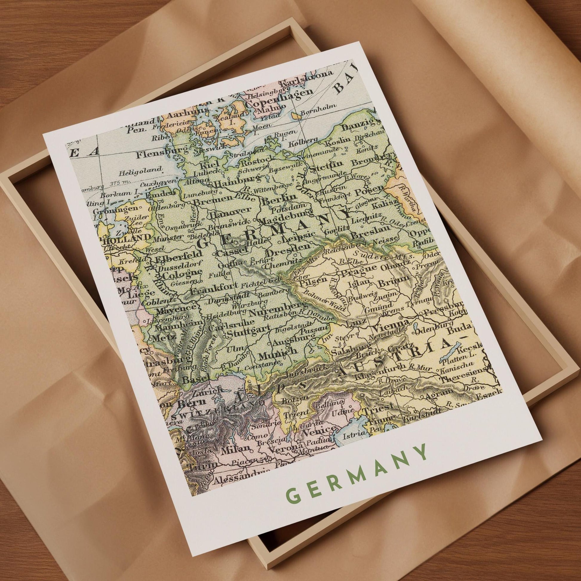 1892 Germany Map Poster, Vintage European Wall Art (Digital Download)