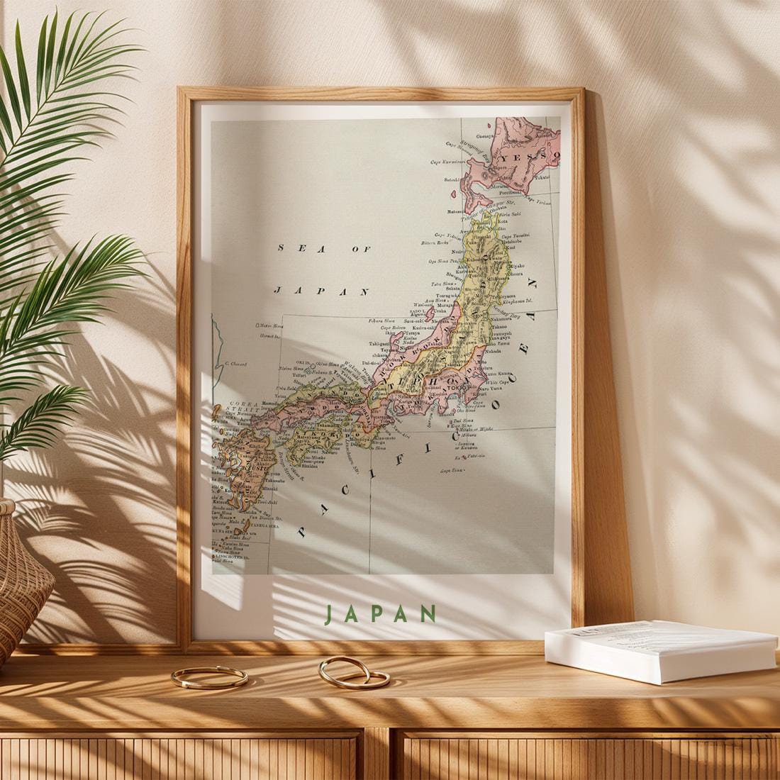 1883 Vintage Japan Map Print, Antique Japanese Wall Art (Digital Download)