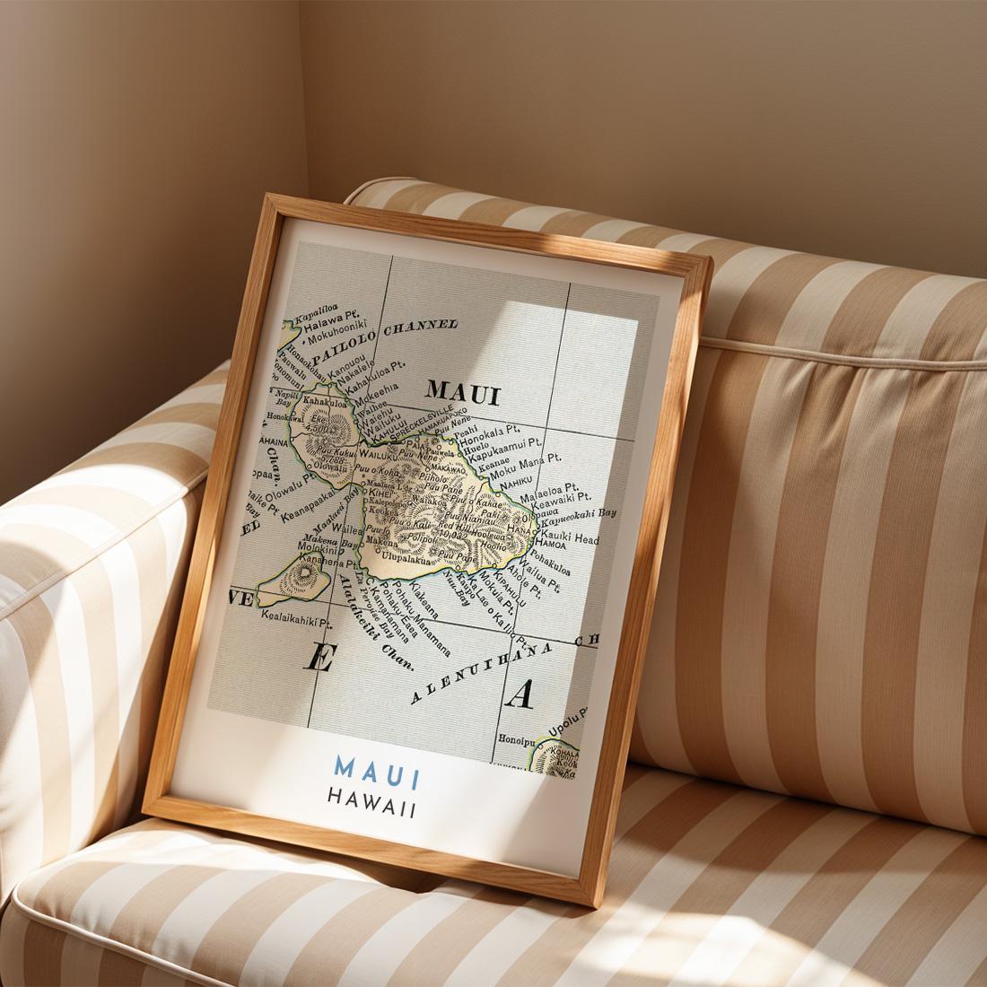 1901 Maui Vintage Map Print, Historic Hawaii Wall Art (Digital Download)