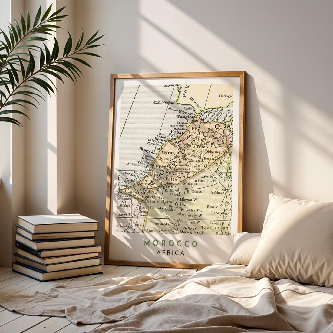 1899 Morocco Vintage Map Print, Antique North Africa Wall Art (Digital Download)