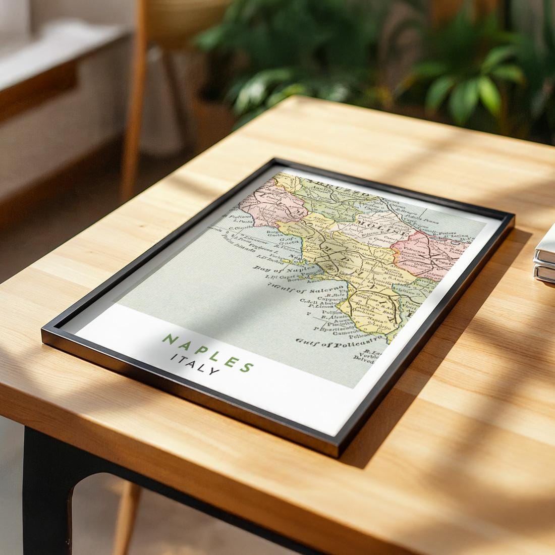 1899 Naples Map Poster, Amalfi Coast Print, Sorrento Italy Travel Art (Digital Download)