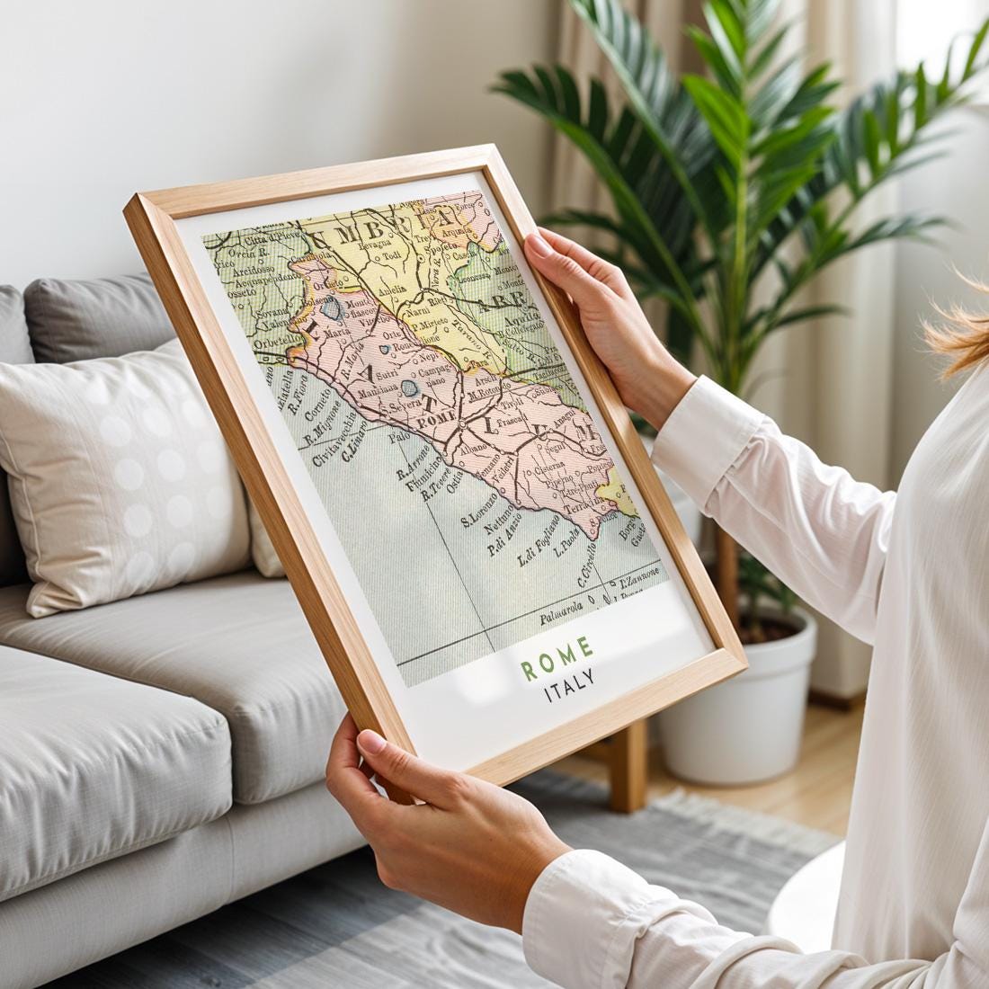 Rome Italy Map Poster, 1899 Vintage Reproduction (Digital Download)