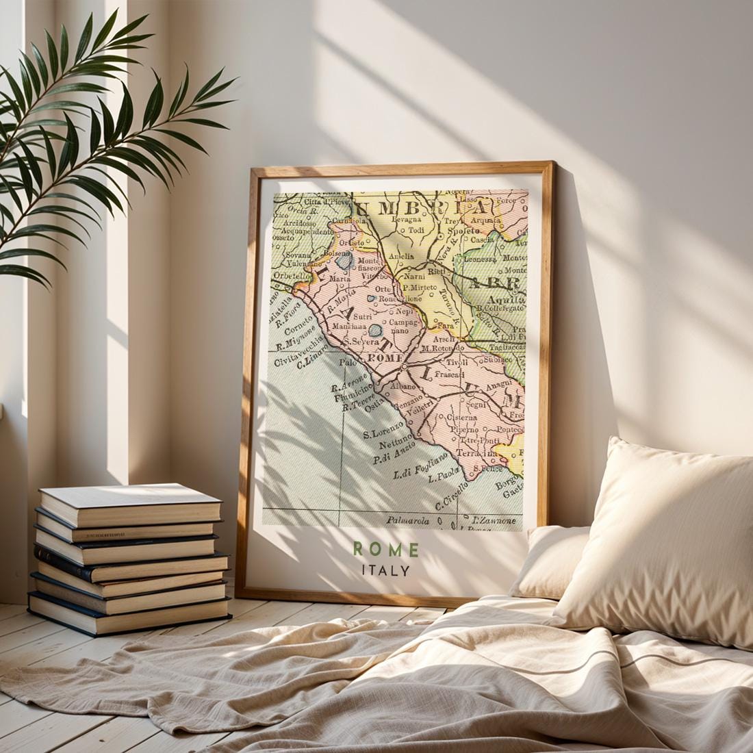 Rome Italy Map Poster, 1899 Vintage Reproduction (Digital Download)