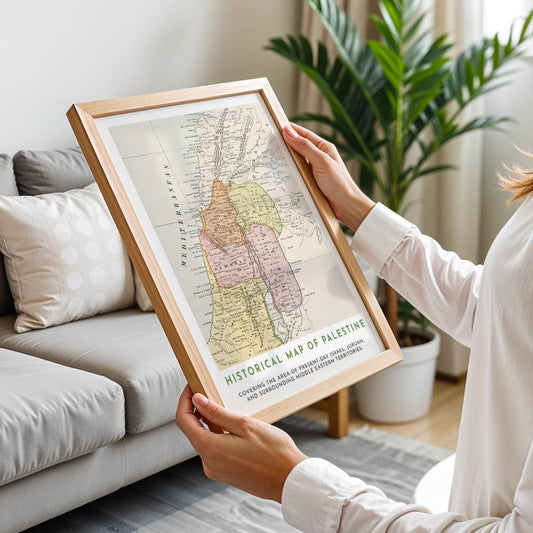 Middle East Vintage Map Print, Palestine Art, Isreal Poster, 1883 Historic Map (Digital Download)