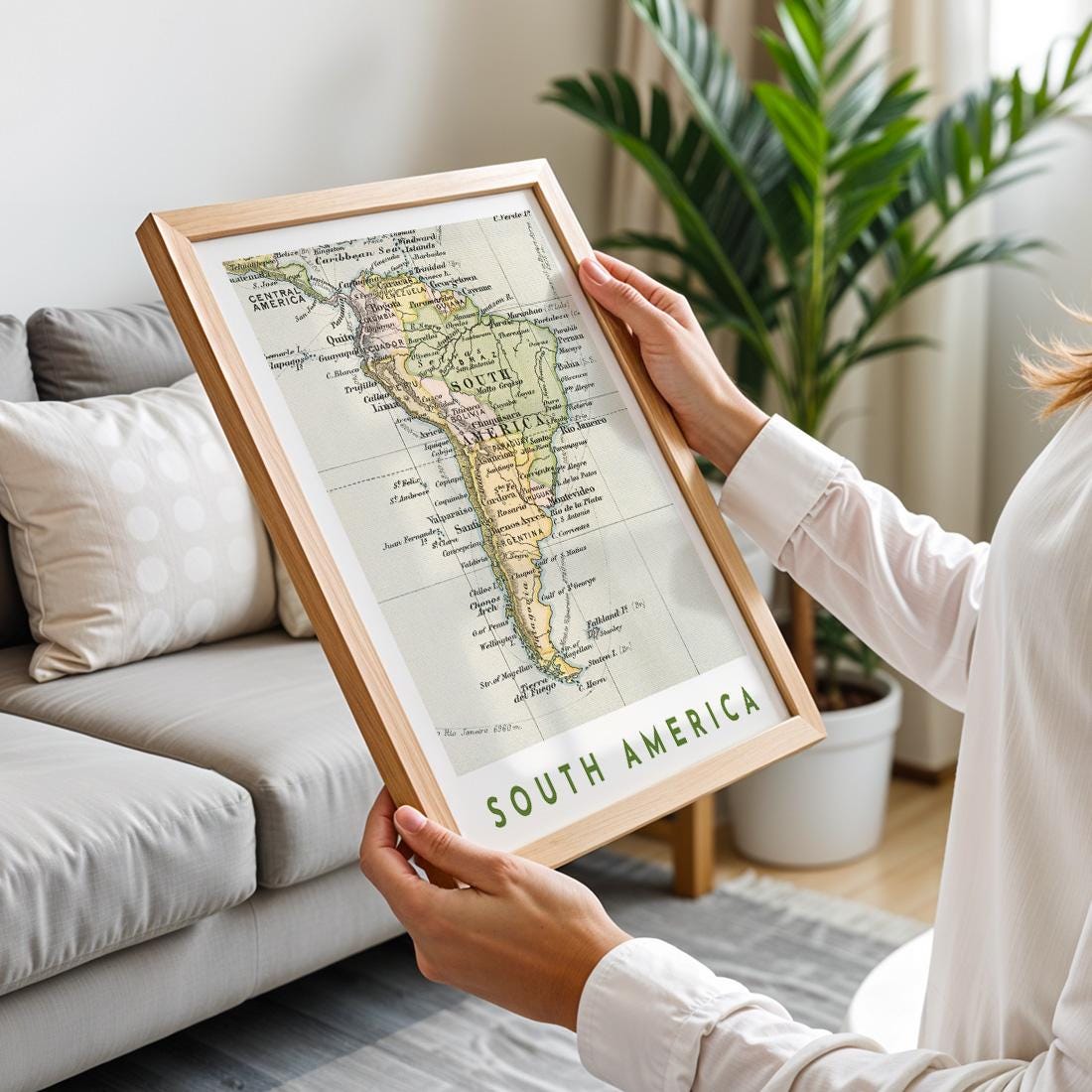 1892 South America Patagonia Map Poster, Vintage Argentina Brazil Wall Art (Digital Download)