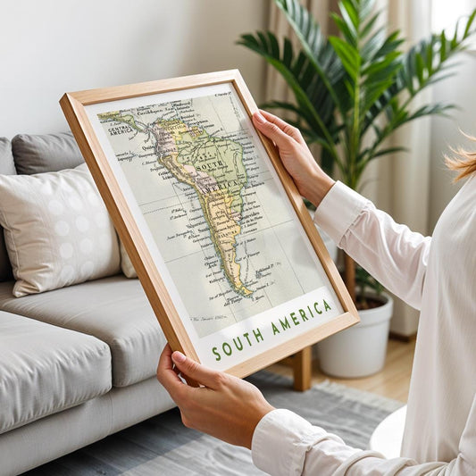 1892 South America Patagonia Map Poster, Vintage Argentina Brazil Wall Art (Digital Download)