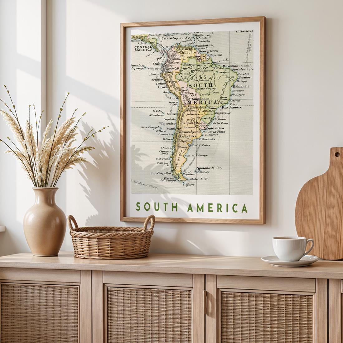 1892 South America Patagonia Map Poster, Vintage Argentina Brazil Wall Art (Digital Download)