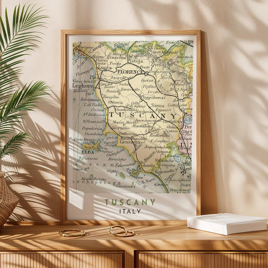 Tuscany Poster, Florence Travel Print, Florence 1899 Vintage Map (Digital Download)