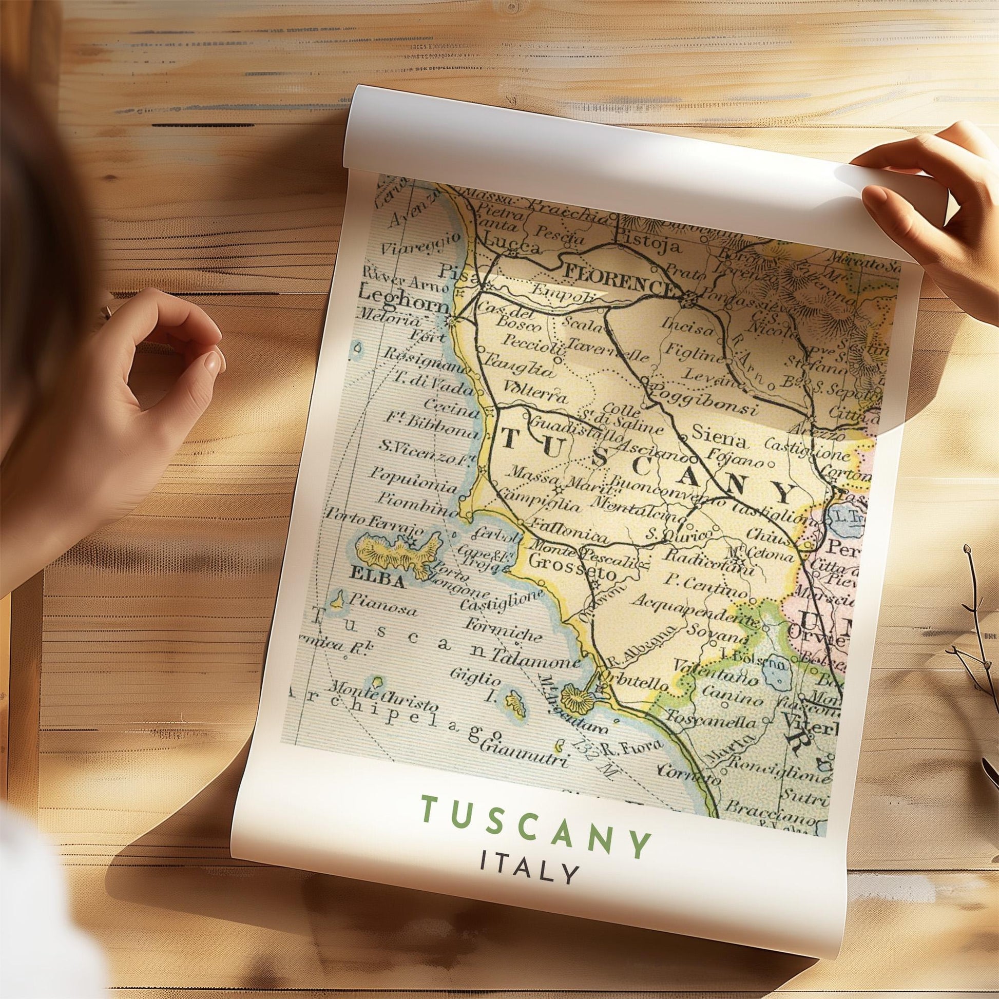 Tuscany Poster, Florence Travel Print, Florence 1899 Vintage Map (Digital Download)