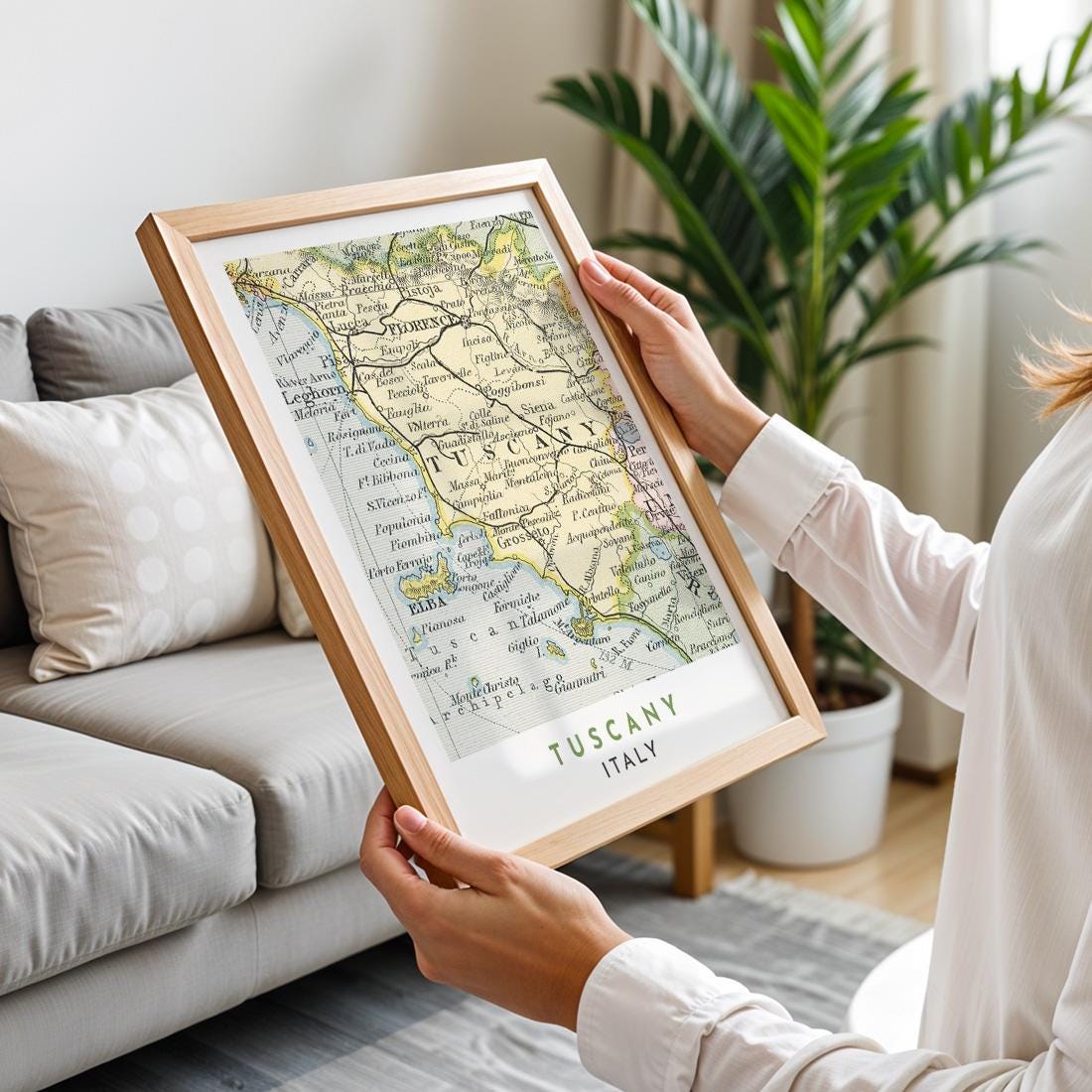 Tuscany Poster, Florence Travel Print, Florence 1899 Vintage Map (Digital Download)