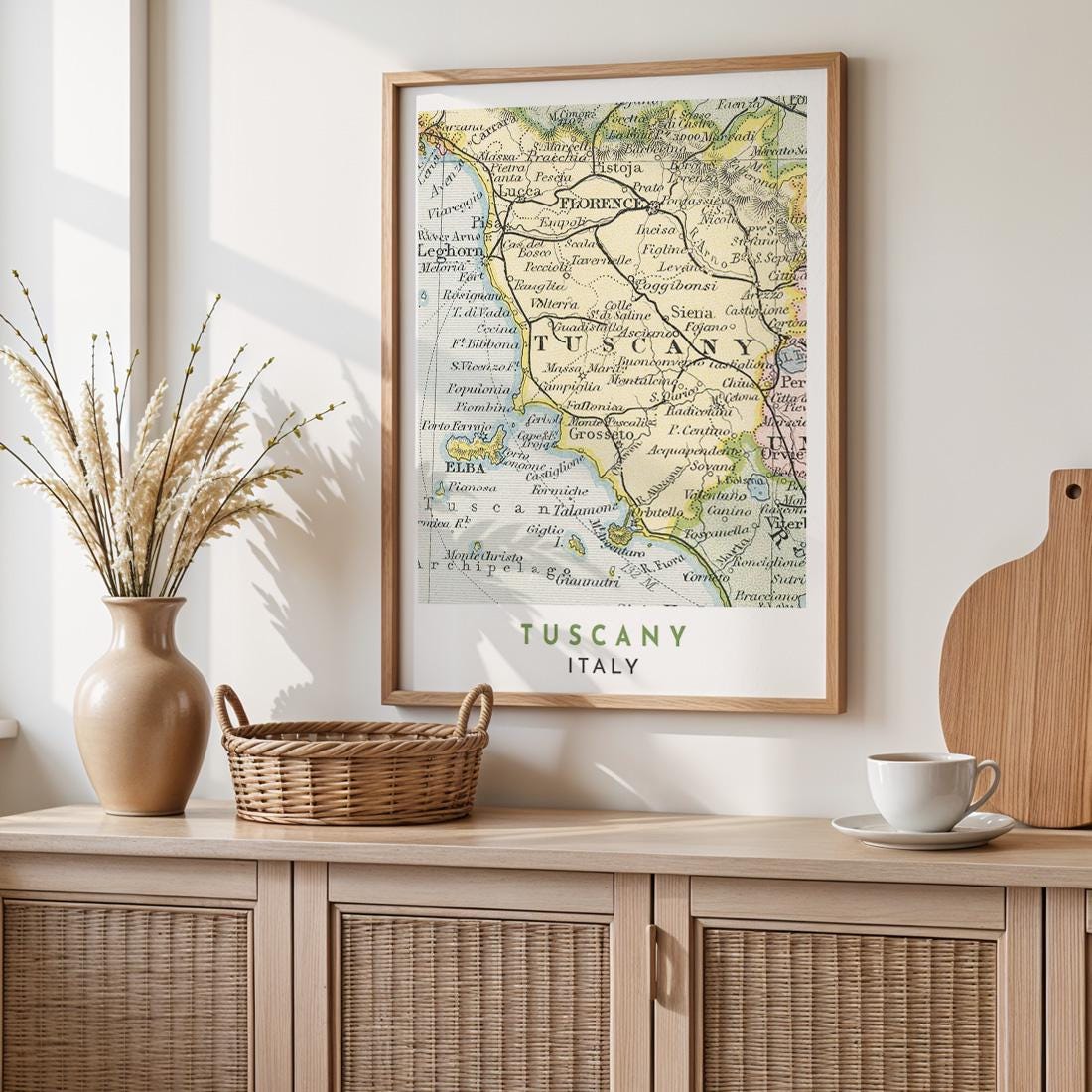Tuscany Poster, Florence Travel Print, Florence 1899 Vintage Map (Digital Download)