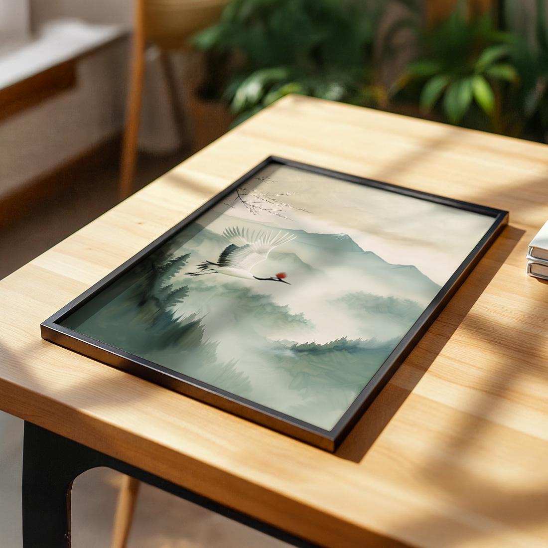 Japanese Crane Wall Art Print, Red Crowned Crane Poster (Digital Download)