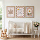 Shining Star Nursery Wall Art Set of 3, Daisy Flower Baby Room Print, Neutral Nursery Decor