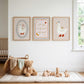 Silly Goose Nursery Wall Art Set of 3, Love You to the Moon and Back Baby Room Prints, Neutral Nursery Decor
