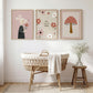 You Are Magic Nursery Wall Art Set of 3, Baby Girl Nursery Decor, Mushroom & Mouse Prints