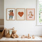 My Little Heart Nursery Wall Art Set of 3, Cool Dog Baby Room Prints, Neutral Nursery Decor