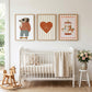 My Little Heart Nursery Wall Art Set of 3, Cool Dog Baby Room Prints, Neutral Nursery Decor