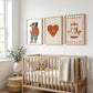 My Little Heart Nursery Wall Art Set of 3, Cool Dog Baby Room Prints, Neutral Nursery Decor