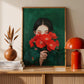 Japanese Red Camellia Flower Portrait Print, Minimalist Botanical Wall Art (Digital Download)