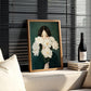 Japanese White Anemone Flower Woman Print, Minimalist Botanical Wall Art (Digital Download)