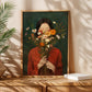 Japanese Wildflower Wall Art Print, Minimalist Botanical Woman Portrait Poster (Digital Download)