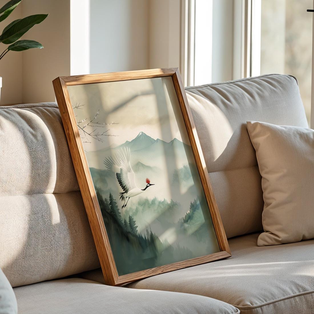 Japanese Crane Wall Art Print, Red Crowned Crane Poster (Digital Download)