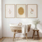 Vintage Nursery Set of 3 Prints, Goose and Bunny Wall Art, Beige Gold Nursery Decor
