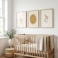 Vintage Nursery Set of 3 Prints, Goose and Bunny Wall Art, Beige Gold Nursery Decor