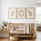 Mouse Nursery Wall Art Set of 3, Baby Girl Nursery Prints, Pink Neutral Nursery Decor