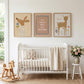 Wildflower Nursery Wall Art Set of 3, Woodland Baby Room Prints, Neutral Nursery Decor