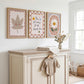 Shining Star Nursery Wall Art Set of 3, Daisy Flower Baby Room Print, Neutral Nursery Decor