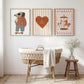 My Little Heart Nursery Wall Art Set of 3, Cool Dog Baby Room Prints, Neutral Nursery Decor