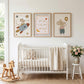 Space Mouse Nursery Wall Art Set of 3, Love You to the Moon and Back Neutral Nursery Prints