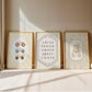 Vintage Alphabet Neutral Nursery Prints Set of 3, Baby Boy's Car Wall Art