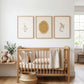Vintage Nursery Set of 3 Prints, Goose and Bunny Wall Art, Beige Gold Nursery Decor