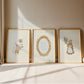 Mouse Nursery Wall Art Set of 3, Baby Girl Nursery Prints, Pink Neutral Nursery Decor