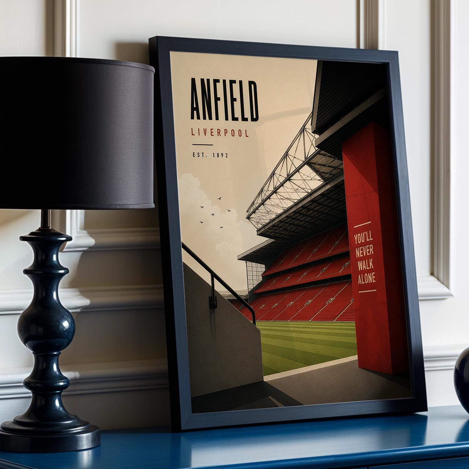 Liverpool Football Stadium Poster, Anfield Wall Art, Liverpool Gift, A4 or A3