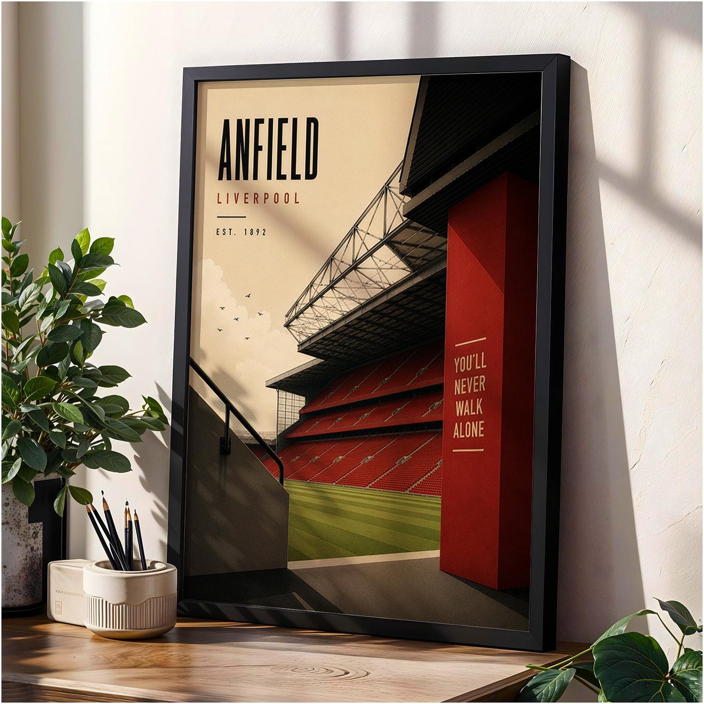 Liverpool Football Stadium Poster, Anfield Wall Art, Liverpool Gift, A4 or A3