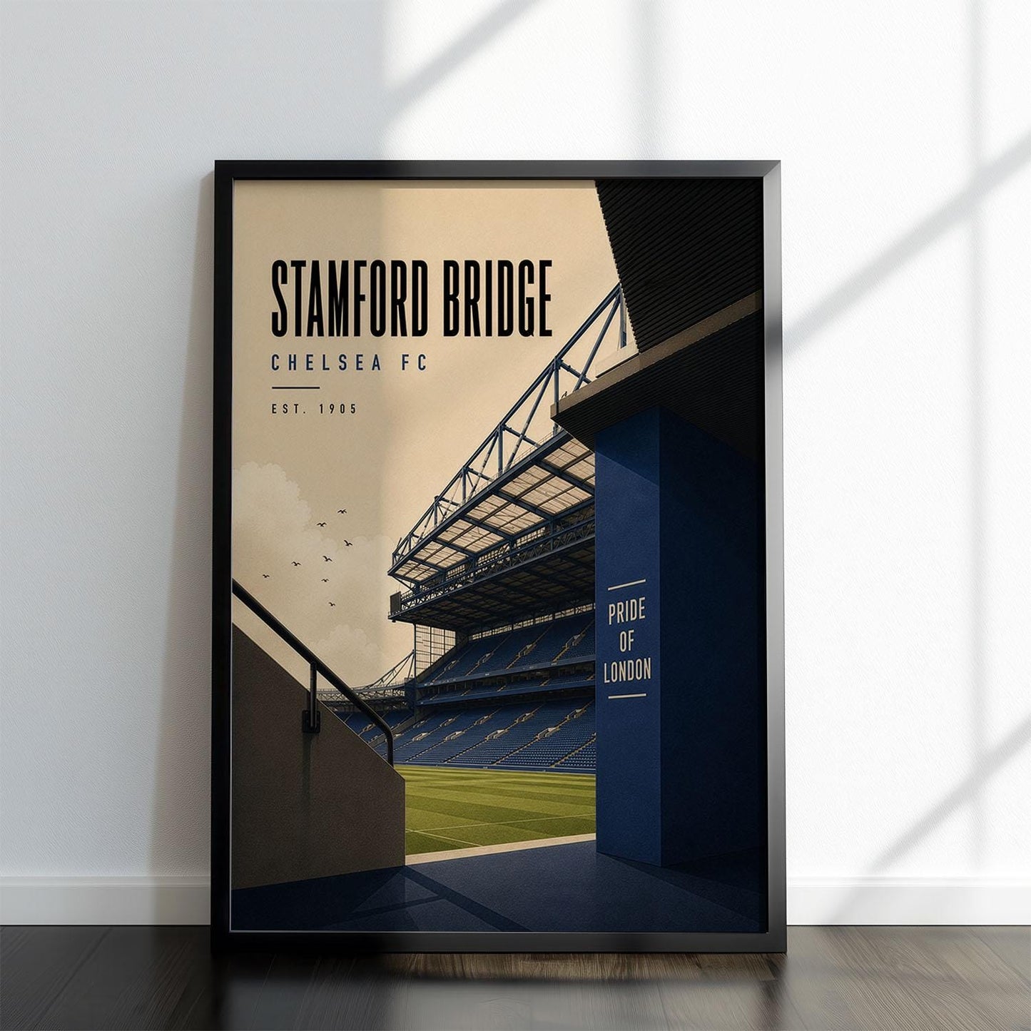 Chelsea Football Stadium Poster, Chelsea Fan Gift, A4 or A3