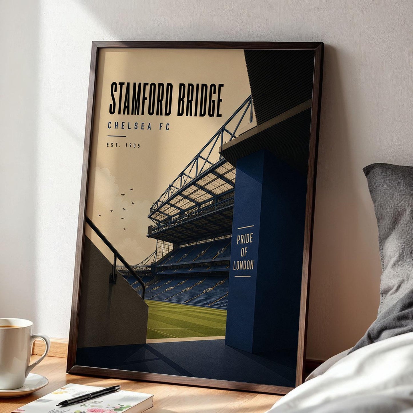 Chelsea Football Stadium Poster, Chelsea Fan Gift, A4 or A3