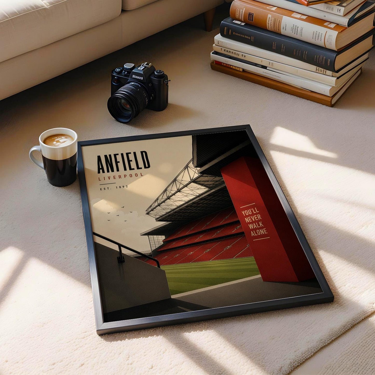 Liverpool Football Stadium Poster, Anfield Wall Art, Liverpool Gift, A4 or A3