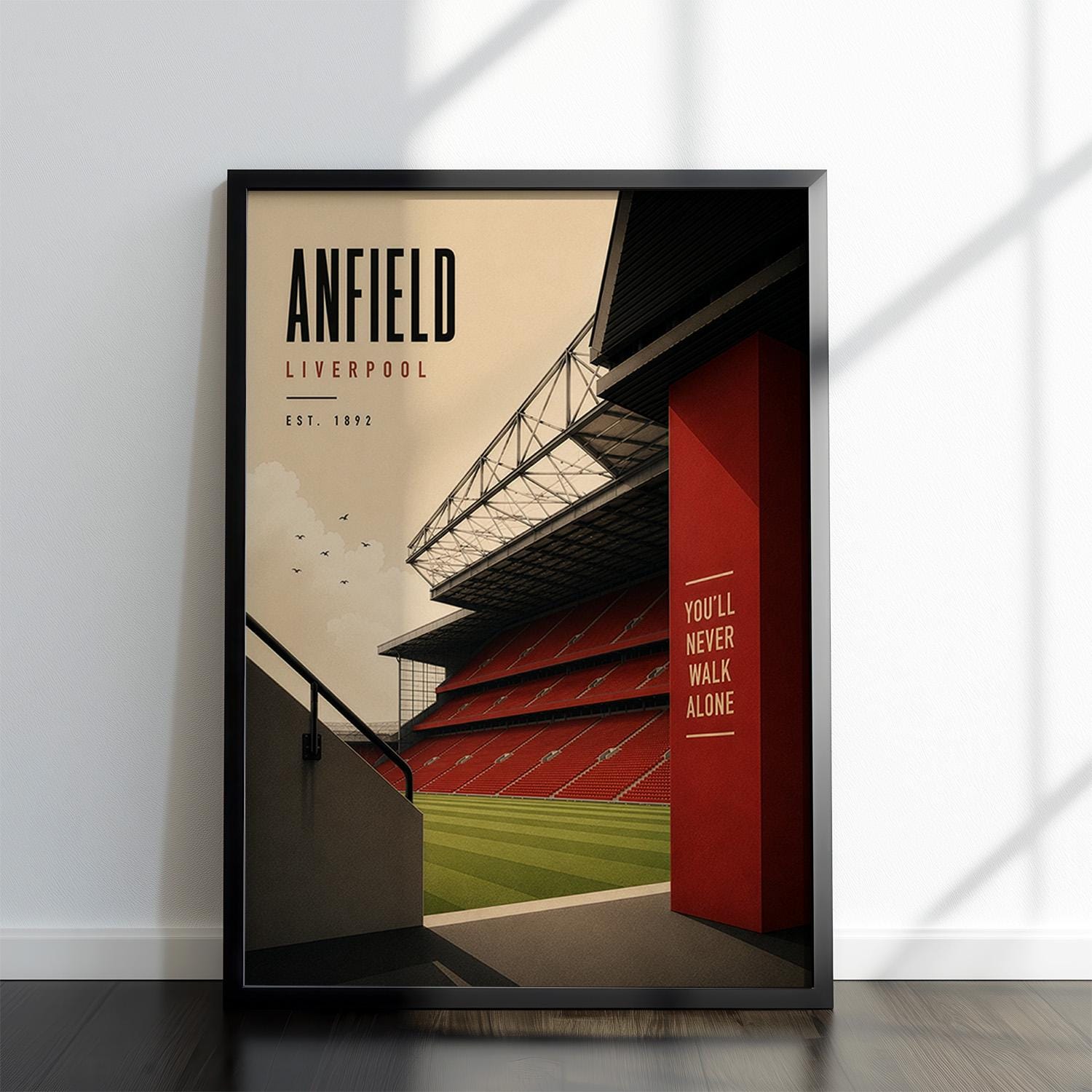 Liverpool Football Stadium Poster, Anfield Wall Art, Liverpool Gift, A4 or A3