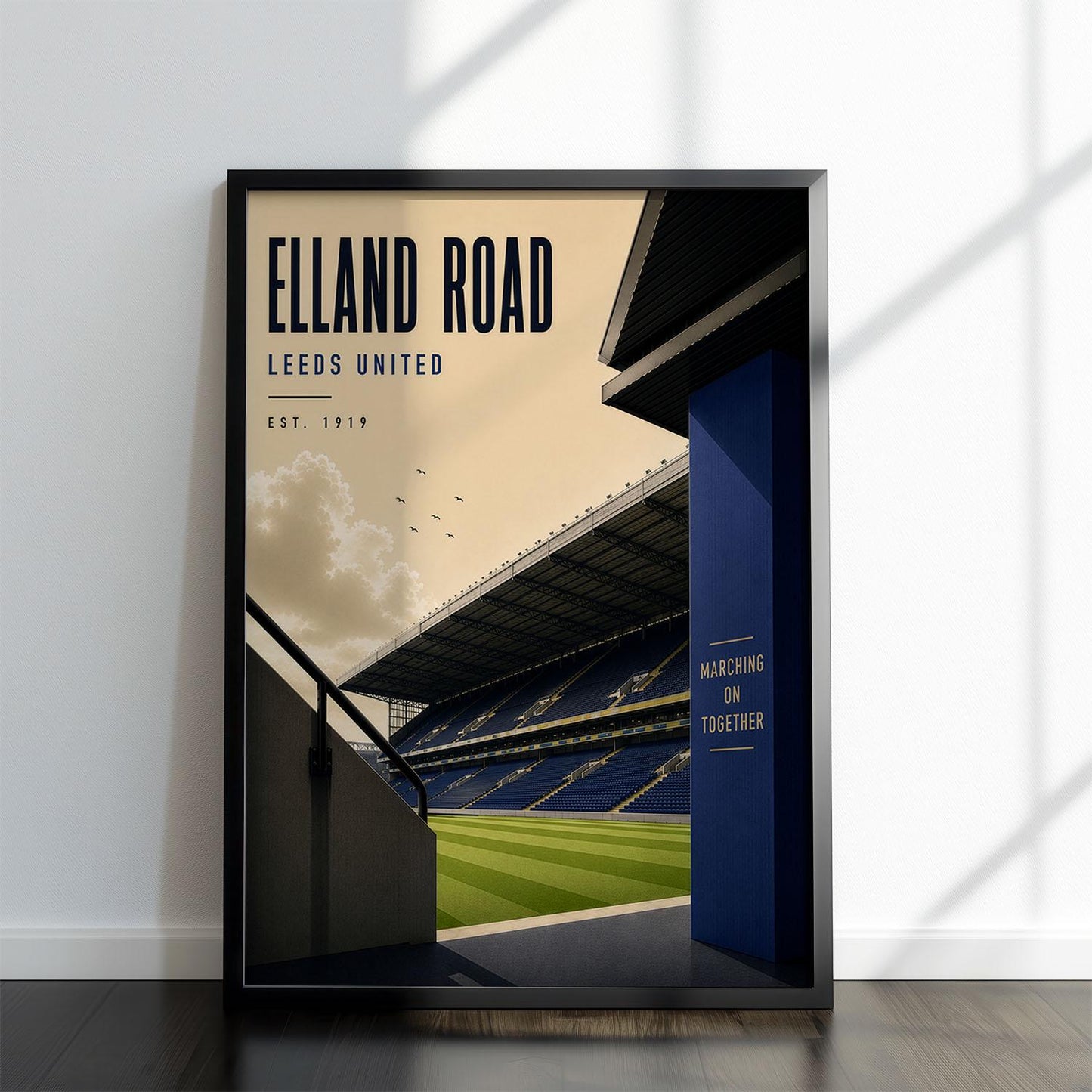 Leeds Football Stadium Poster, Football Stadium Print, A4 or A3