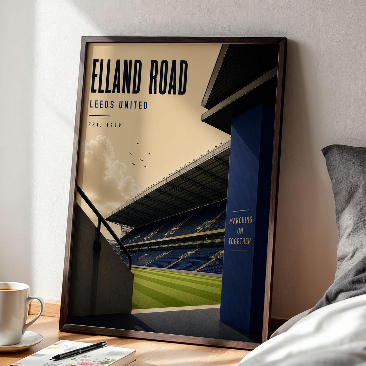 Leeds Football Stadium Poster, Football Stadium Print, A4 or A3