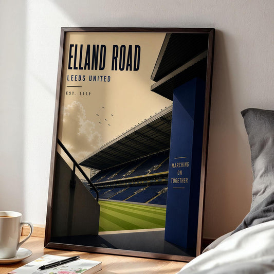 Leeds Football Stadium Poster, Football Stadium Print, A4 or A3