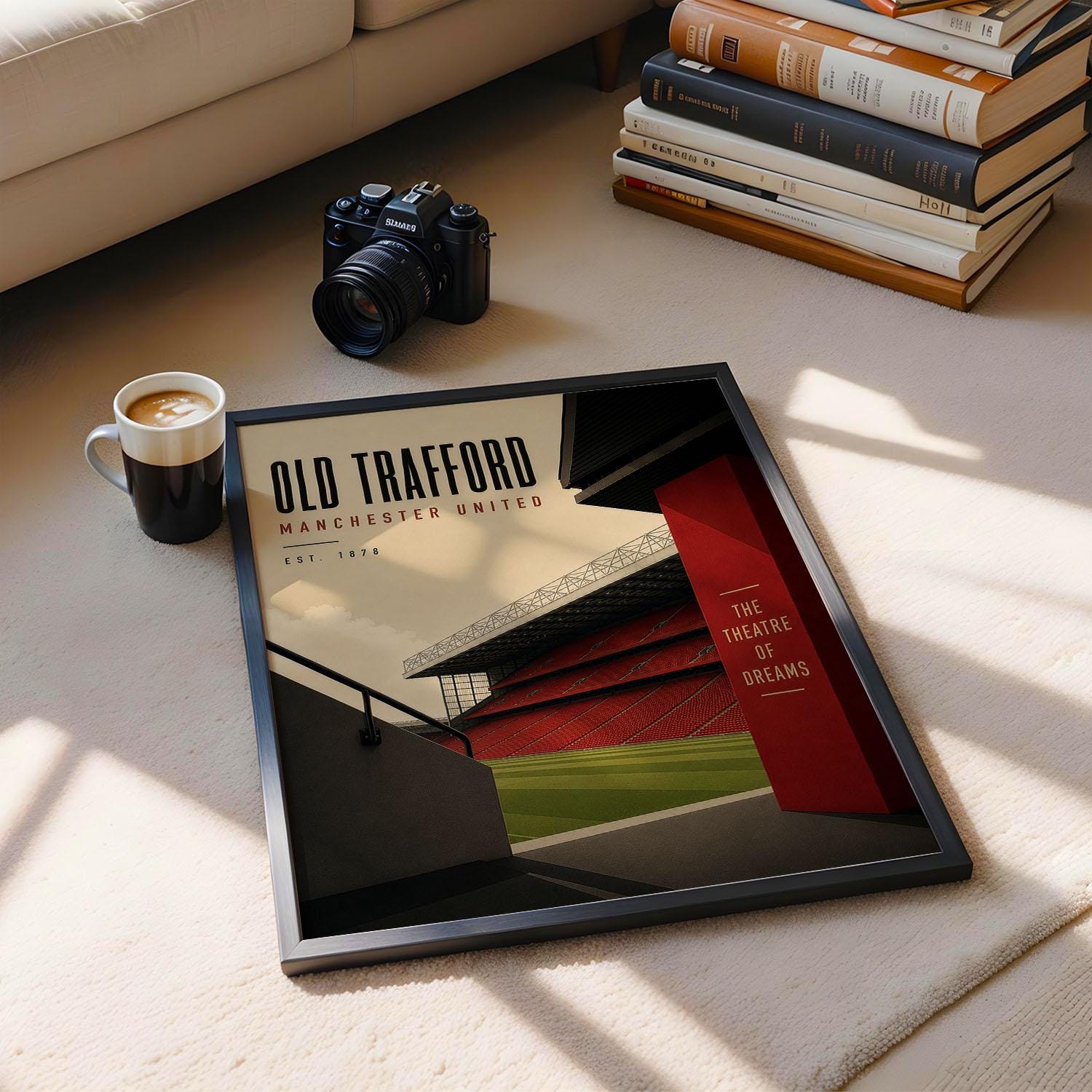 Manchester United Football Stadium Poster, Man U Gift, A4 or A3